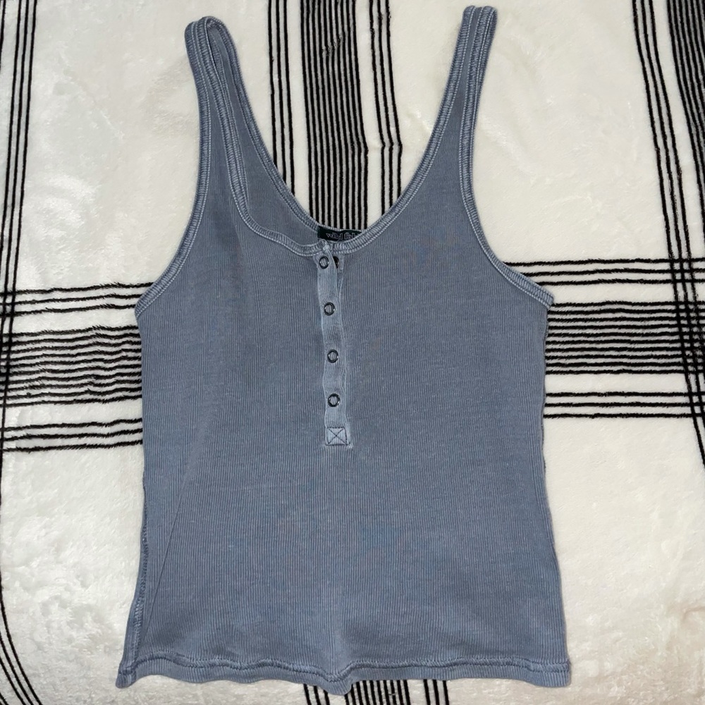 Grey button up tank top